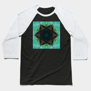 Weave Mandala Green Blue and Purple Baseball T-Shirt